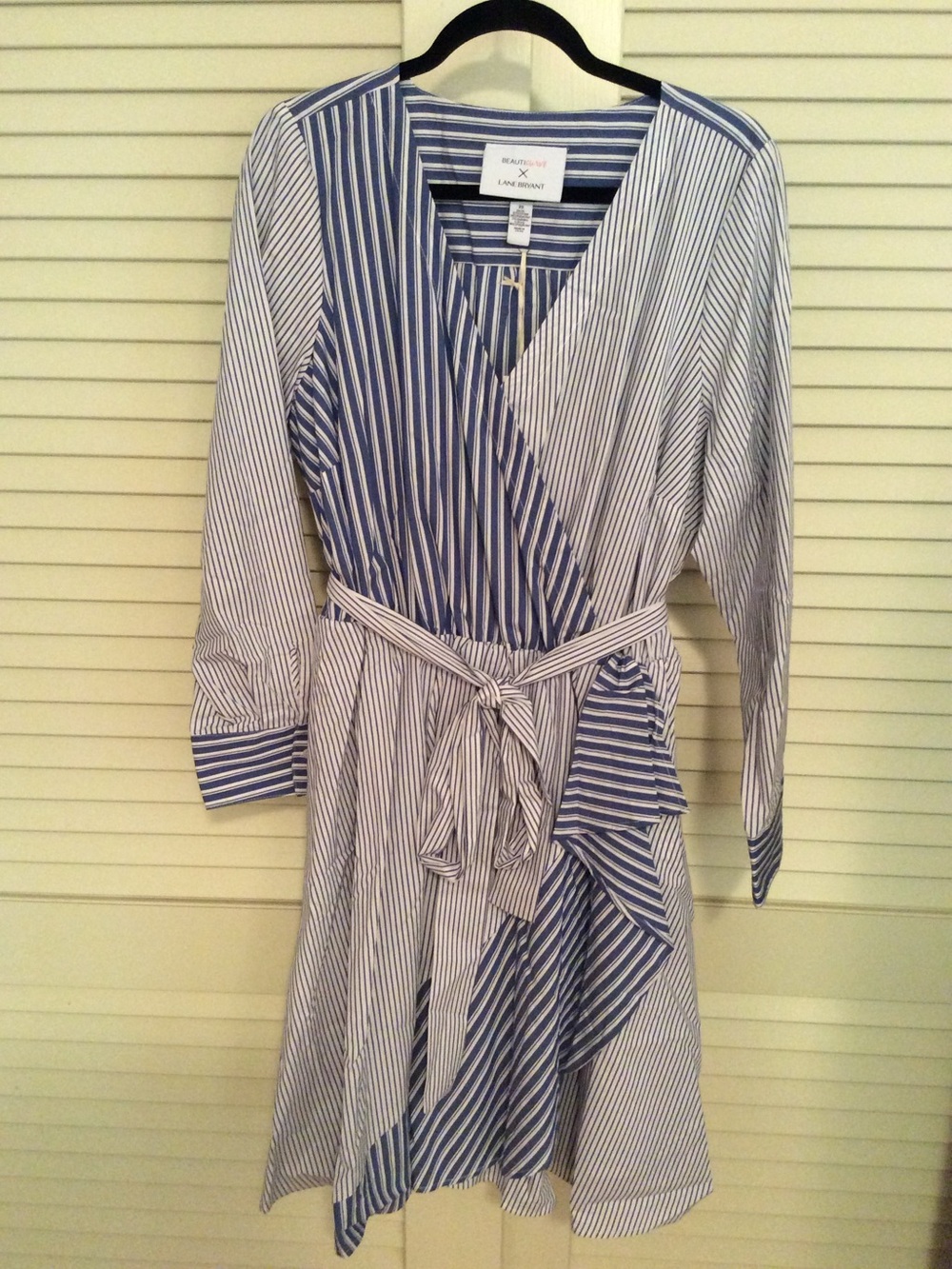 NWT Beauticurve x Lane Bryant Blue Striped Wrap style Dress
